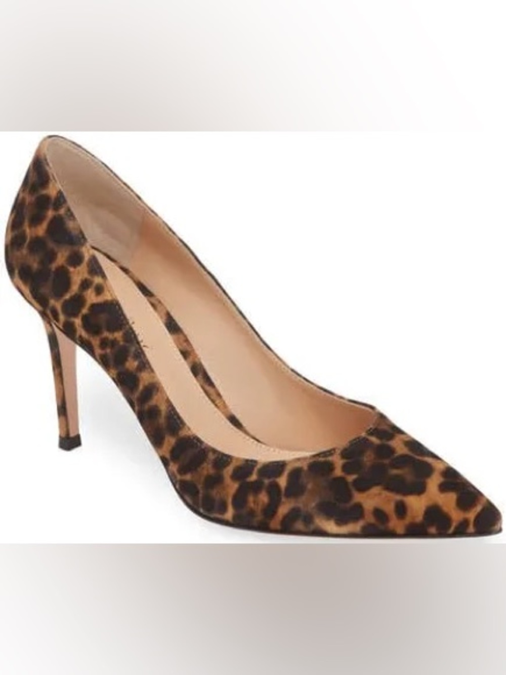 Gianvito Rossi Leopard Print Pointed Toe Stiletto Pump - Brown - Picture 2 of 2
